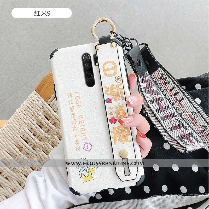 Housse Xiaomi Redmi 9 Silicone Protection Légère Nouveau Personnalité Net Rouge Créatif Blanche