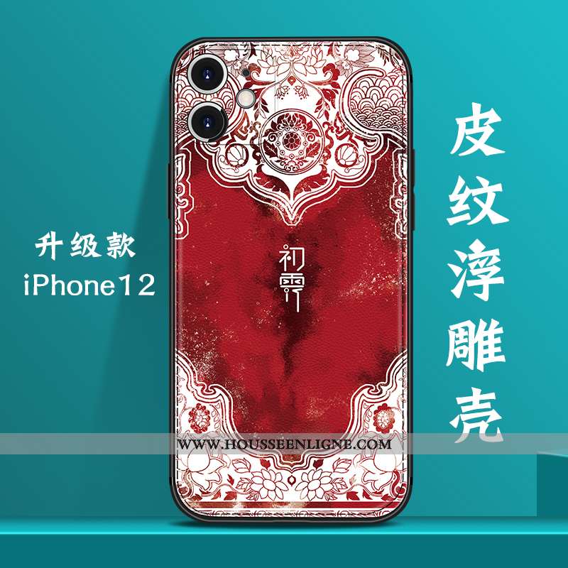 Housse iPhone 12 Créatif Tendance Style Chinois Nouveau Bleu Marin Personnalité Tout Compris Bleu Fo