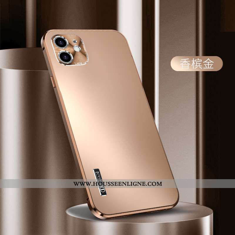 Housse iPhone 12 Mini Légère Protection Téléphone Portable Incassable Ultra Coque Métal Doré