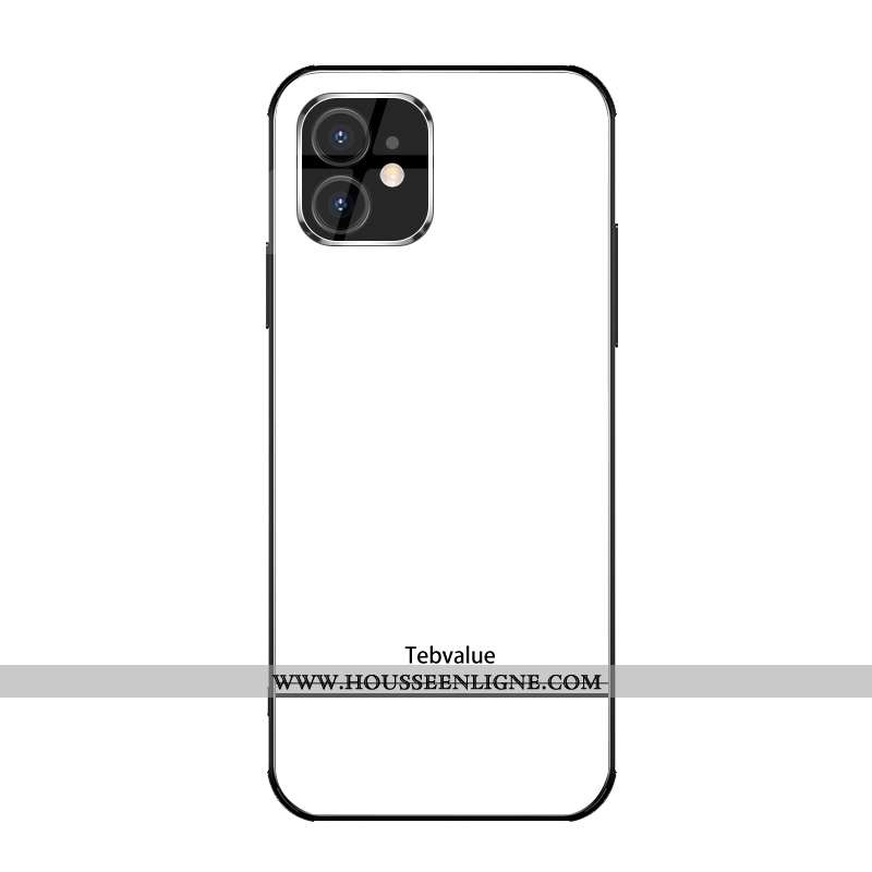 Housse iPhone 12 Mini Personnalité Créatif Mode Luxe Étui Nouveau Protection Blanche
