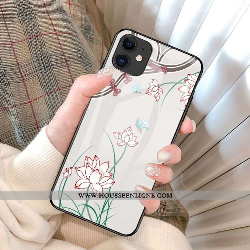 Housse iPhone 12 Mini Tendance Légère Luxe Personnalité Tout Compris Fleur Ultra Blanche