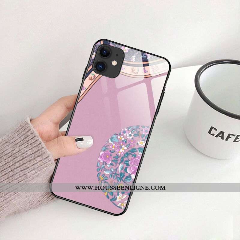 Housse iPhone 12 Mini Tendance Légère Luxe Personnalité Tout Compris Fleur Ultra Blanche