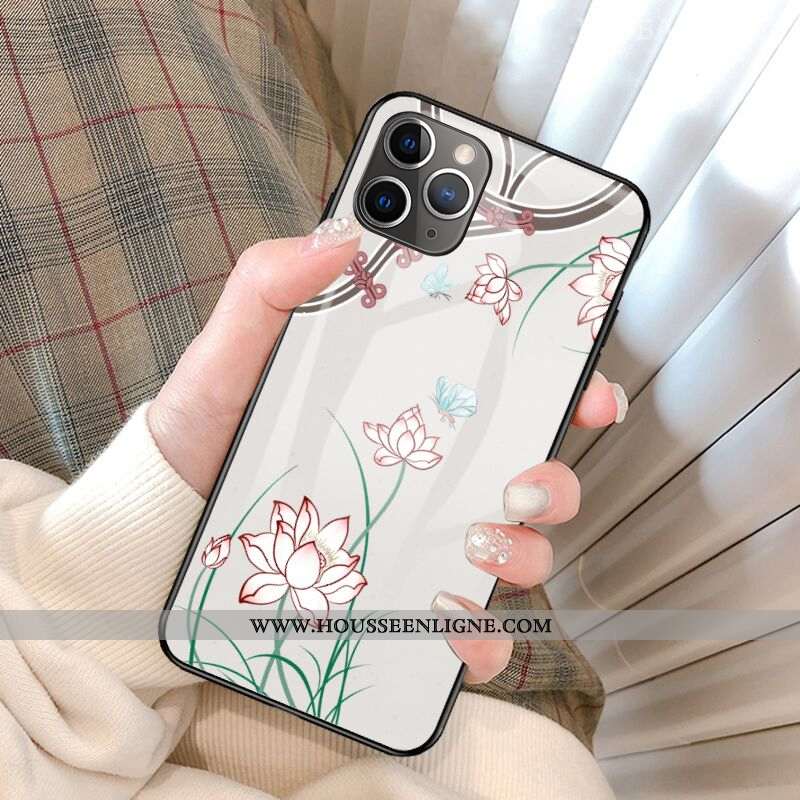 Housse iPhone 12 Mini Tendance Légère Luxe Personnalité Tout Compris Fleur Ultra Blanche
