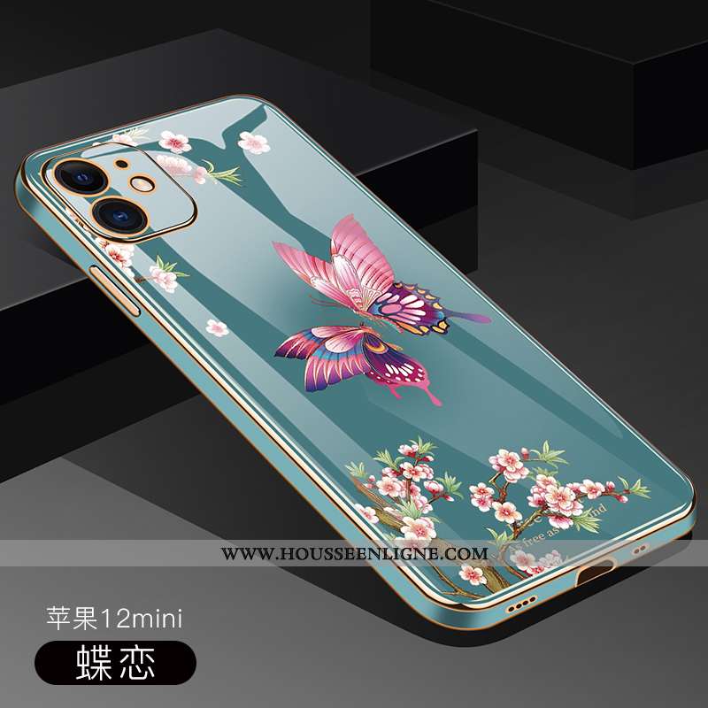 Housse iPhone 12 Mini Ultra Tendance Légère Transparent Téléphone Portable Incassable Protection Ros