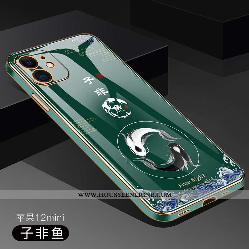 Housse iPhone 12 Mini Ultra Tendance Légère Transparent Téléphone Portable Incassable Protection Ros