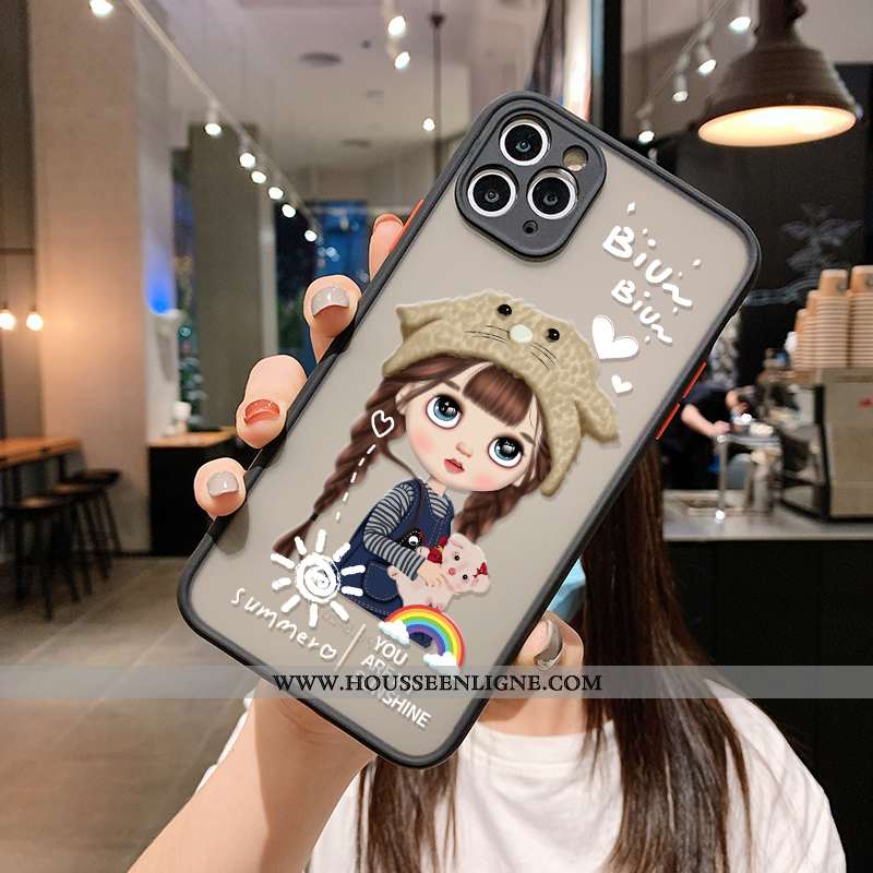 Housse iPhone 12 Pro Délavé En Daim Dessin Animé Tout Compris Charmant Pu Difficile Tendance Rouge
