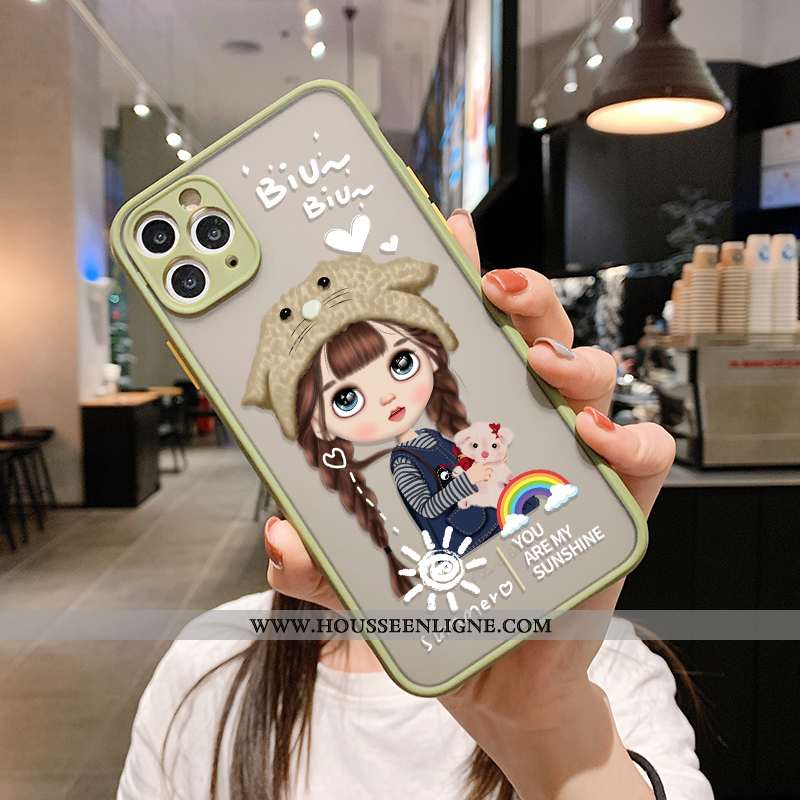 Housse iPhone 12 Pro Délavé En Daim Dessin Animé Tout Compris Charmant Pu Difficile Tendance Rouge