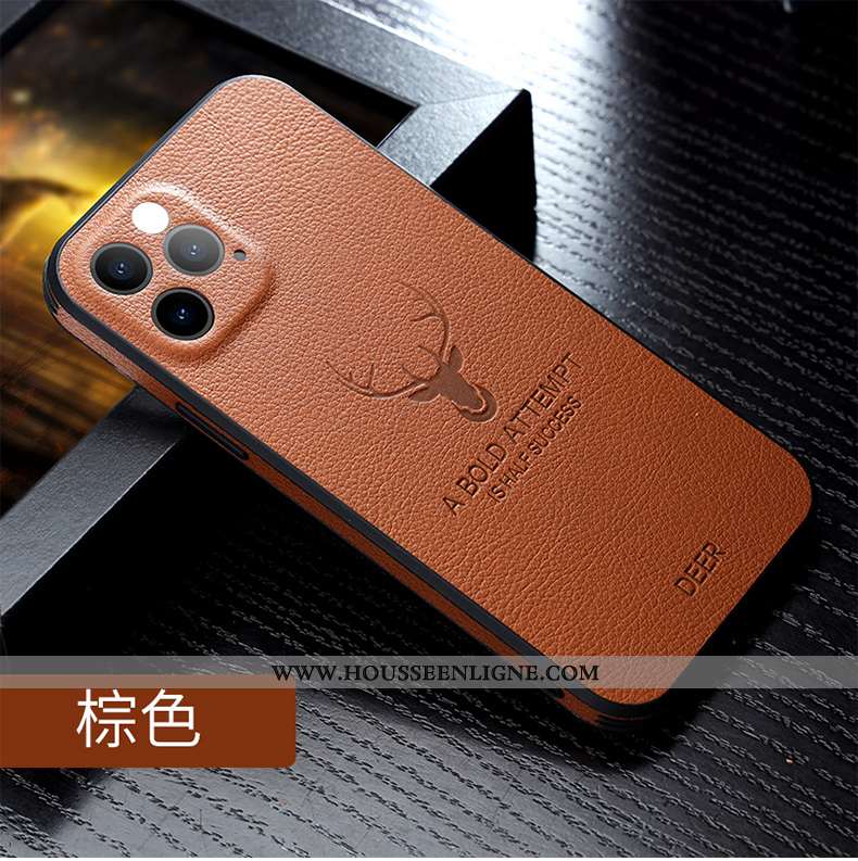 Housse iPhone 12 Pro Max Légère Cuir Qualité Amoureux Simple Créatif Véritable Silicone Orange