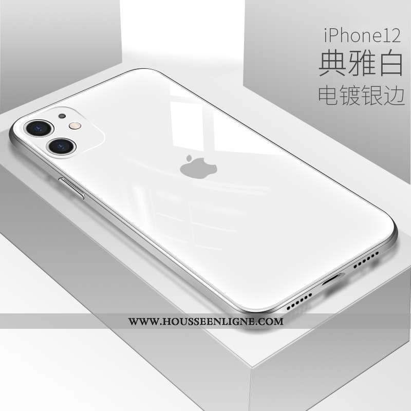 Housse iPhone 12 Protection Verre Coque Tout Compris Téléphone Portable Amoureux Incassable Blanche