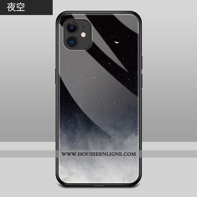 Housse iPhone 12 Silicone Protection Coque Rat Incassable Téléphone Portable Tendance Noir