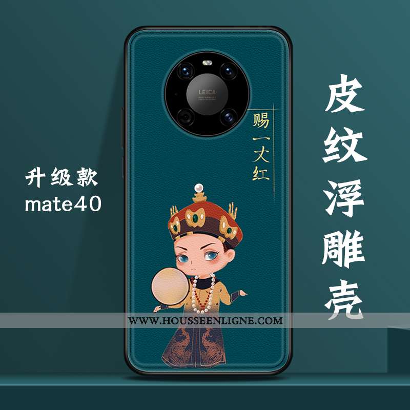Étui Huawei Mate 40 Créatif Original Style Chinois Coque Nouveau Tendance Tout Compris Verte