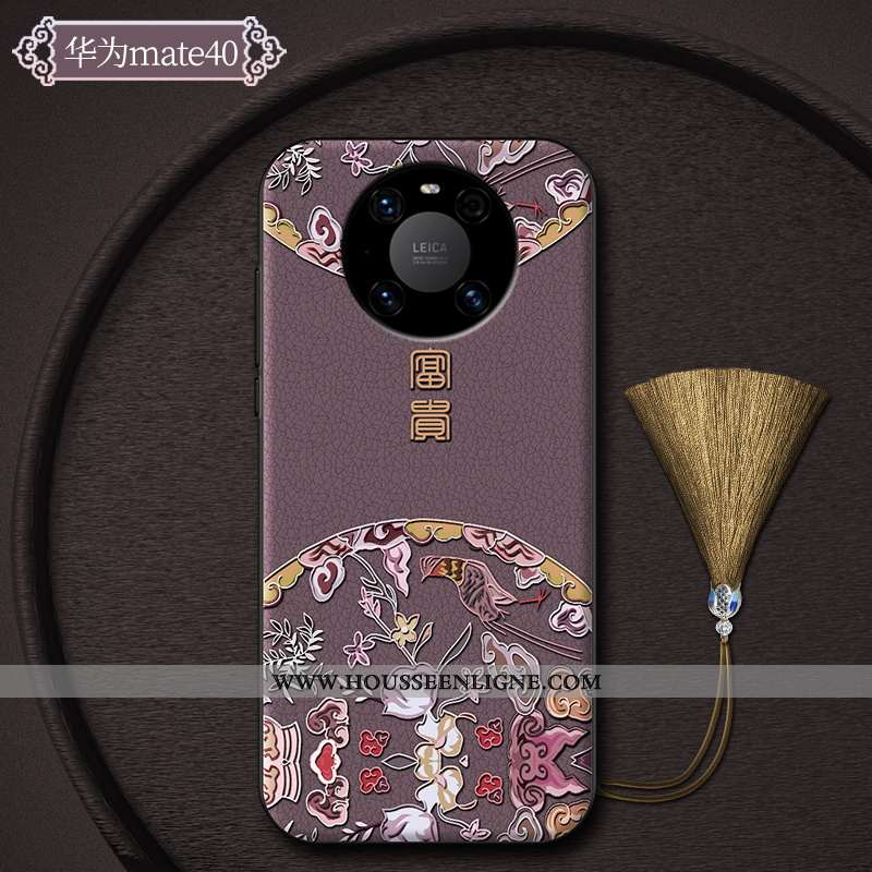 Étui Huawei Mate 40 Créatif Ultra Silicone Tout Compris Luxe Tendance Incassable Violet