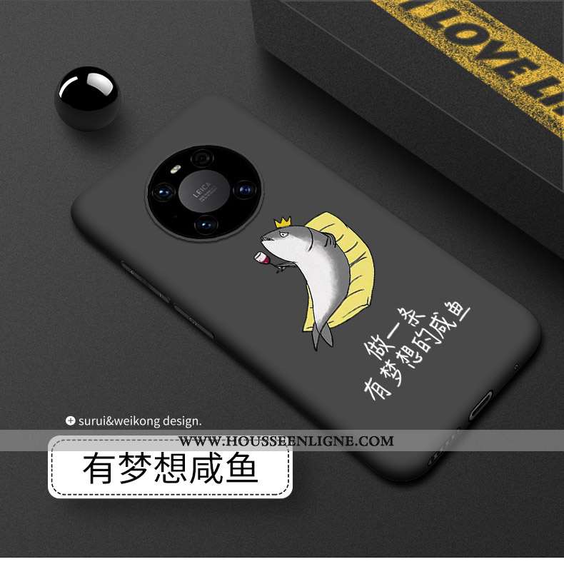 Étui Huawei Mate 40 Délavé En Daim Silicone Incassable Coque Noir Luxe