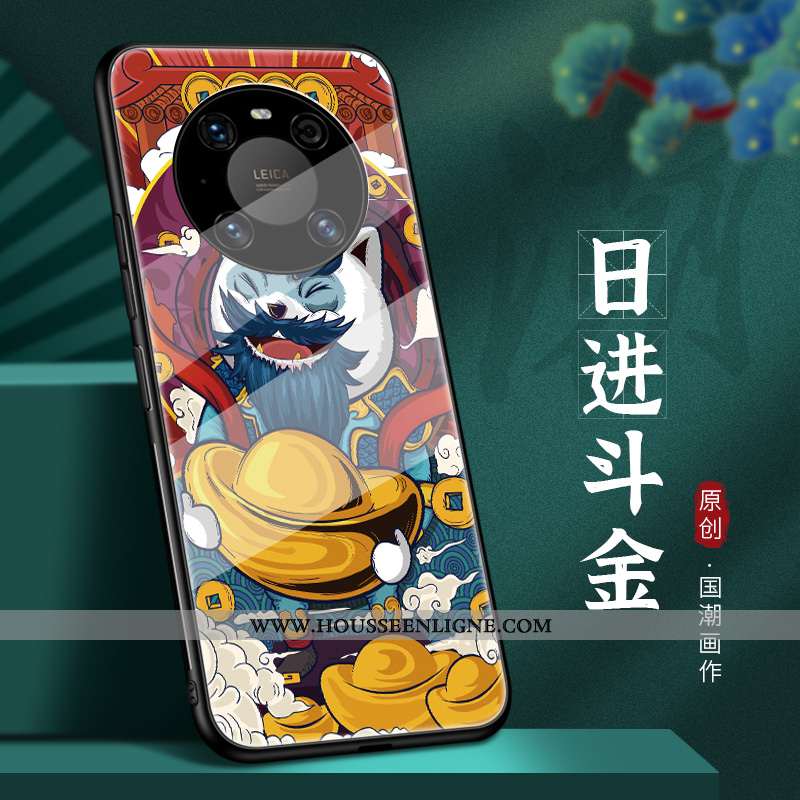 Étui Huawei Mate 40 Légère Protection Ultra Style Chinois Créatif Rouge Verre