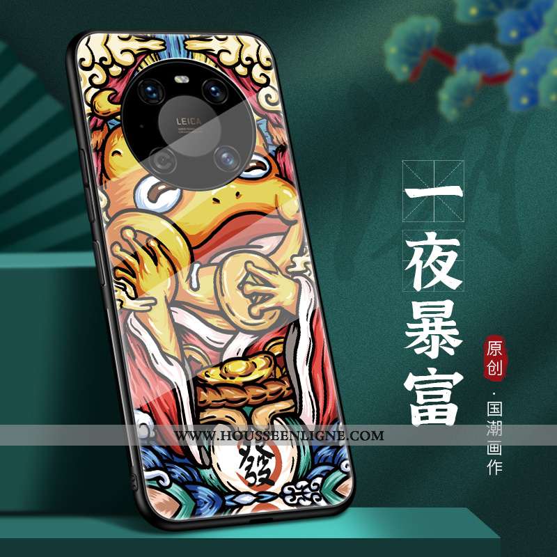 Étui Huawei Mate 40 Légère Protection Ultra Style Chinois Créatif Rouge Verre