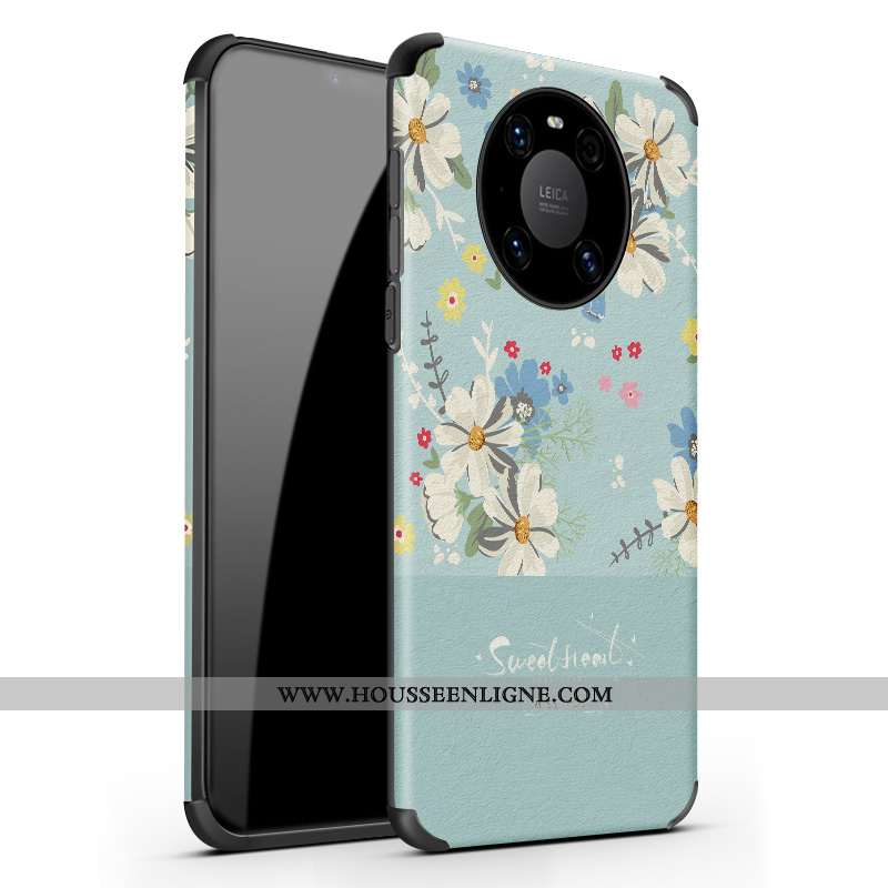 Étui Huawei Mate 40 Personnalité Créatif Délavé En Daim Tendance Protection Téléphone Portable Bleu
