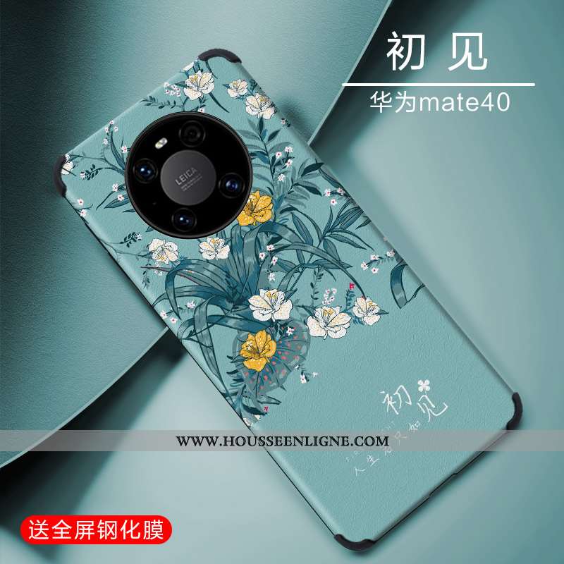 Étui Huawei Mate 40 Personnalité Créatif Délavé En Daim Tendance Protection Téléphone Portable Bleu