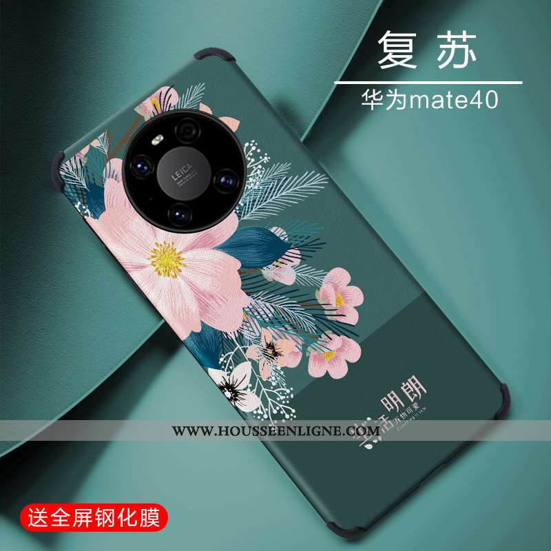 Étui Huawei Mate 40 Personnalité Créatif Délavé En Daim Tendance Protection Téléphone Portable Bleu