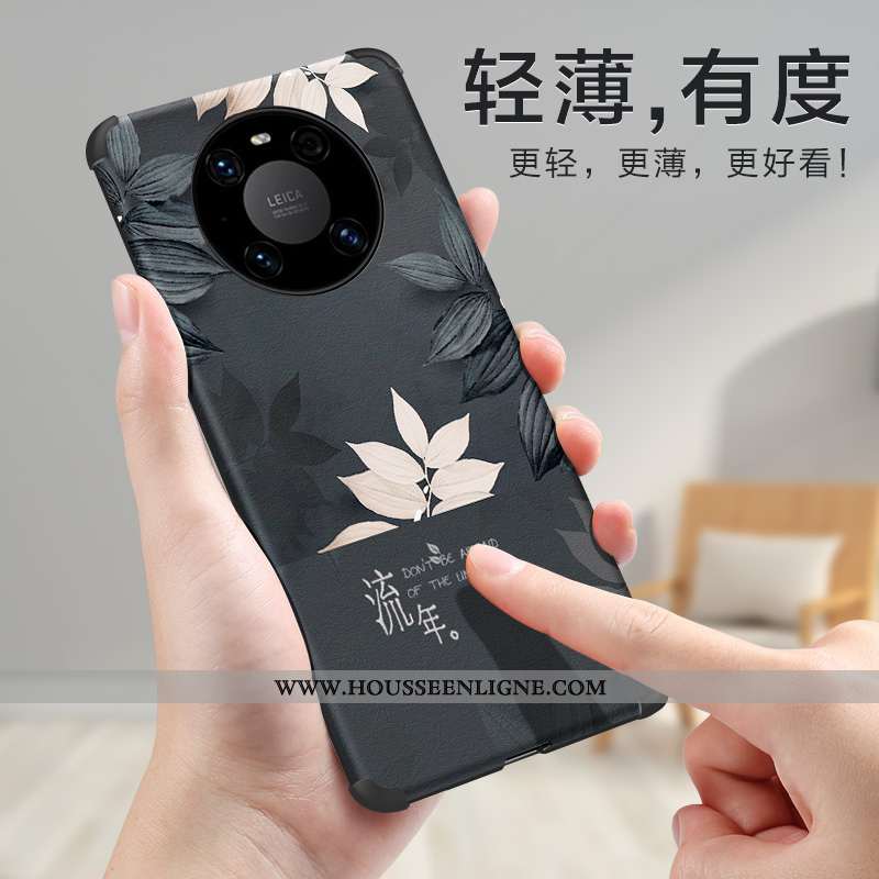 Étui Huawei Mate 40 Personnalité Créatif Délavé En Daim Tendance Protection Téléphone Portable Bleu