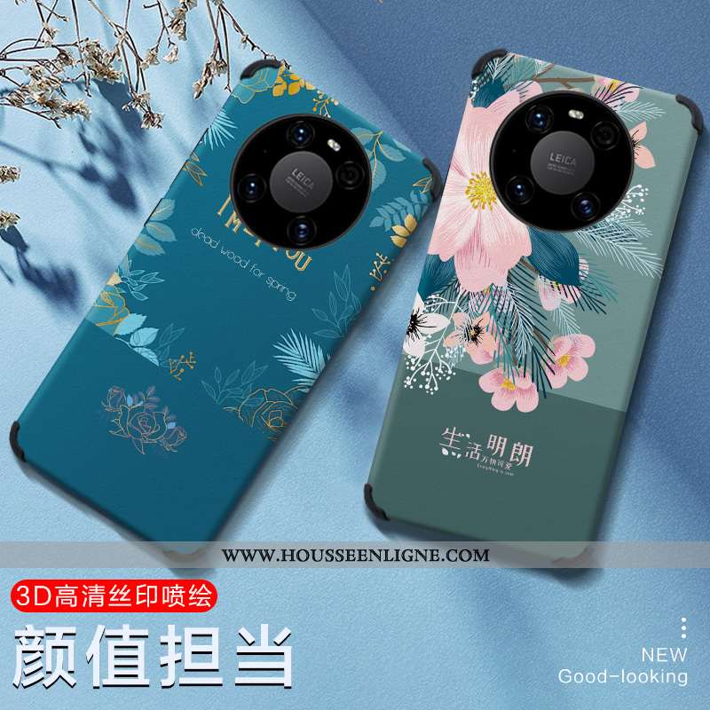 Étui Huawei Mate 40 Personnalité Créatif Délavé En Daim Tendance Protection Téléphone Portable Bleu