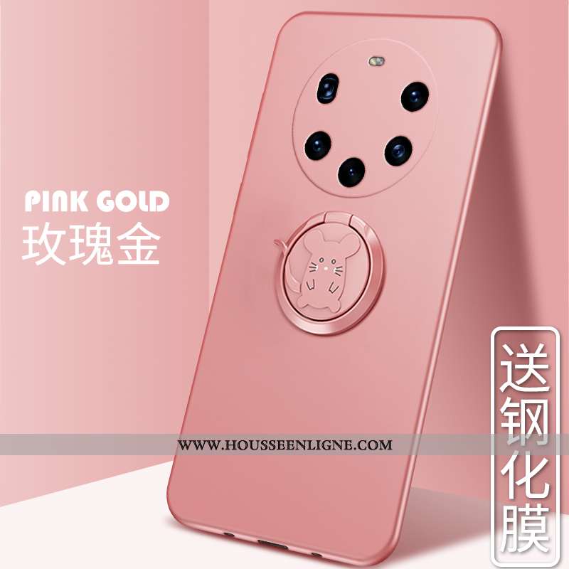 Étui Huawei Mate 40 Pro+ Protection Fluide Doux Silicone Tout Compris Téléphone Portable Rose