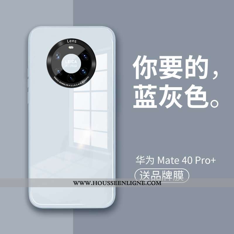 Étui Huawei Mate 40 Pro+ Verre Tendance Téléphone Portable Nouveau Coque Bleu Silicone