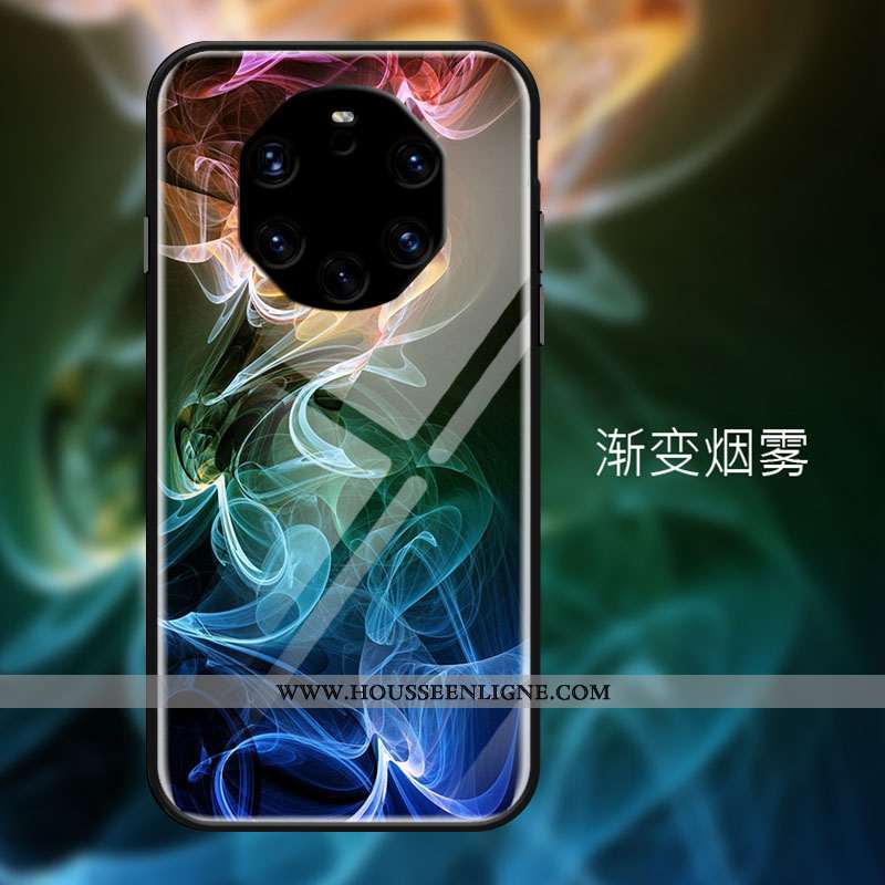 Étui Huawei Mate 40 Rs Créatif Protection Verre Tempérer Cool Personnalité Bleu