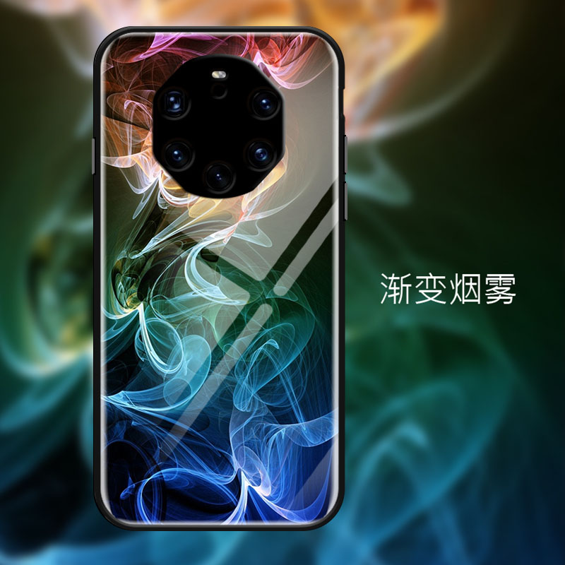 Étui Huawei Mate 40 Rs Créatif Protection Verre Tempérer Cool Personnalité Bleu