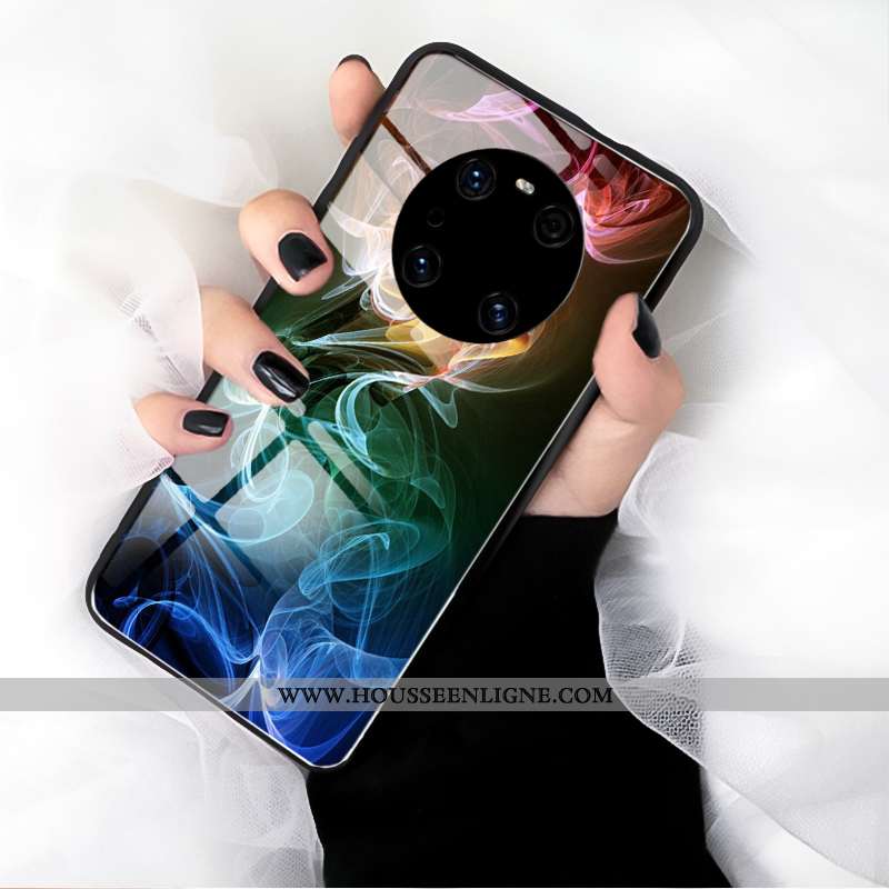 Étui Huawei Mate 40 Rs Créatif Protection Verre Tempérer Cool Personnalité Bleu