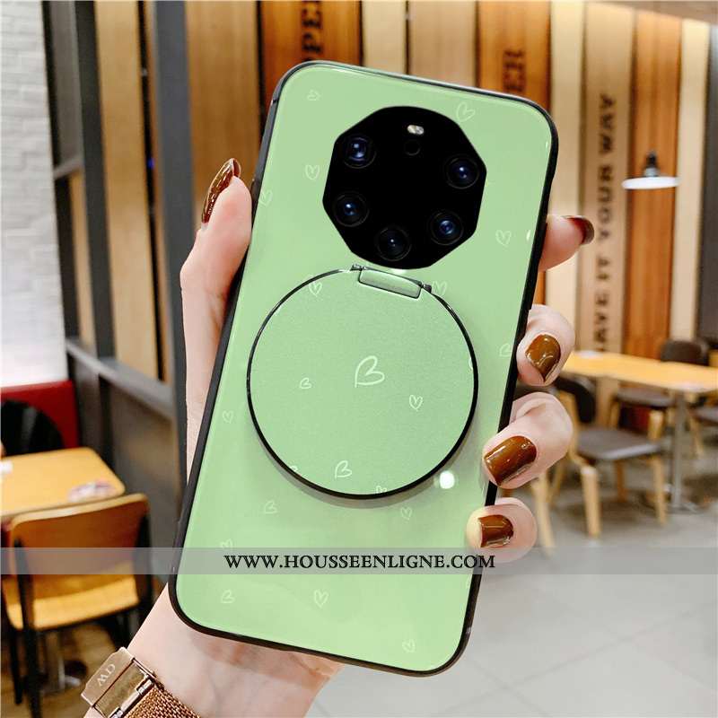 Étui Huawei Mate 40 Rs Mode Protection Coque Verre Amour Petit Verte