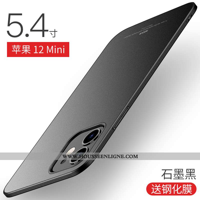 Étui iPhone 12 Mini Délavé En Daim Ultra Nouveau Coque Téléphone Portable Gris