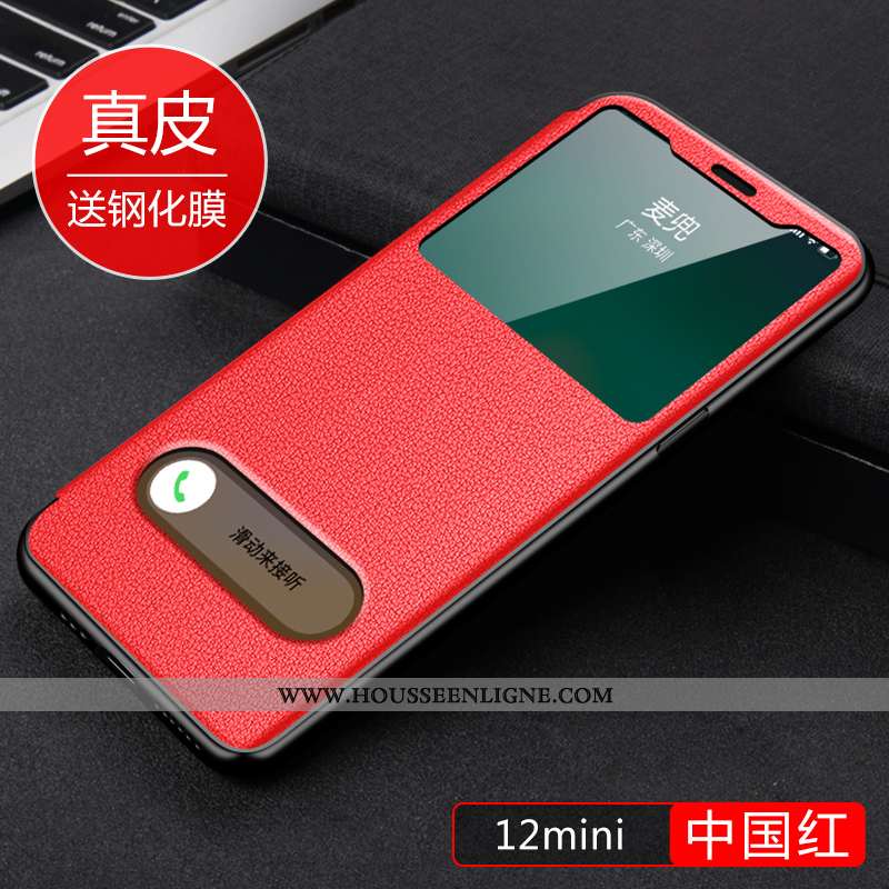 Étui iPhone 12 Mini Légère Cuir Rouge Nouveau Incassable Housse Coque
