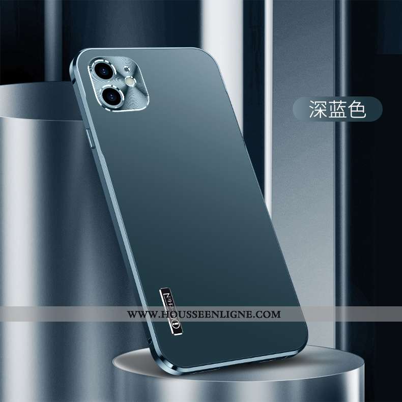 Étui iPhone 12 Mini Légère Protection Tout Compris Métal Nouveau Bleu Marin Incassable Bleu Foncé
