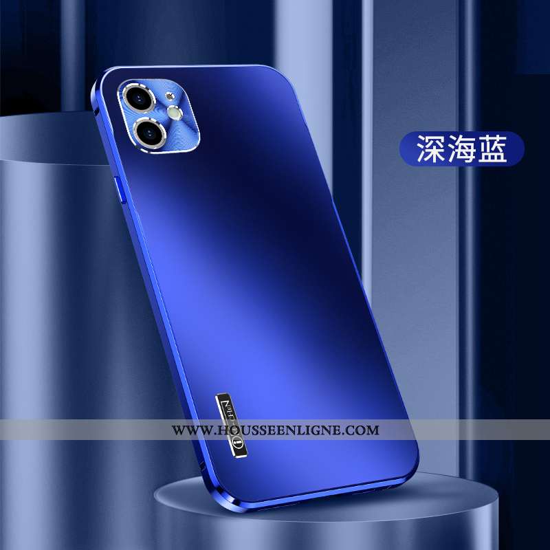 Étui iPhone 12 Mini Légère Protection Tout Compris Métal Nouveau Bleu Marin Incassable Bleu Foncé