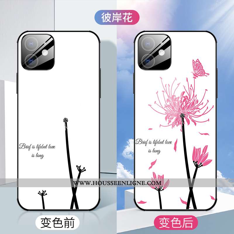 Étui iPhone 12 Mini Verre Personnalité Luxe Incassable Créatif Légère Coque Blanche