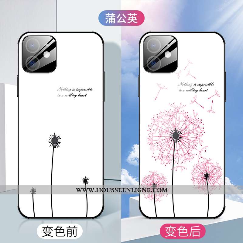 Étui iPhone 12 Mini Verre Personnalité Luxe Incassable Créatif Légère Coque Blanche