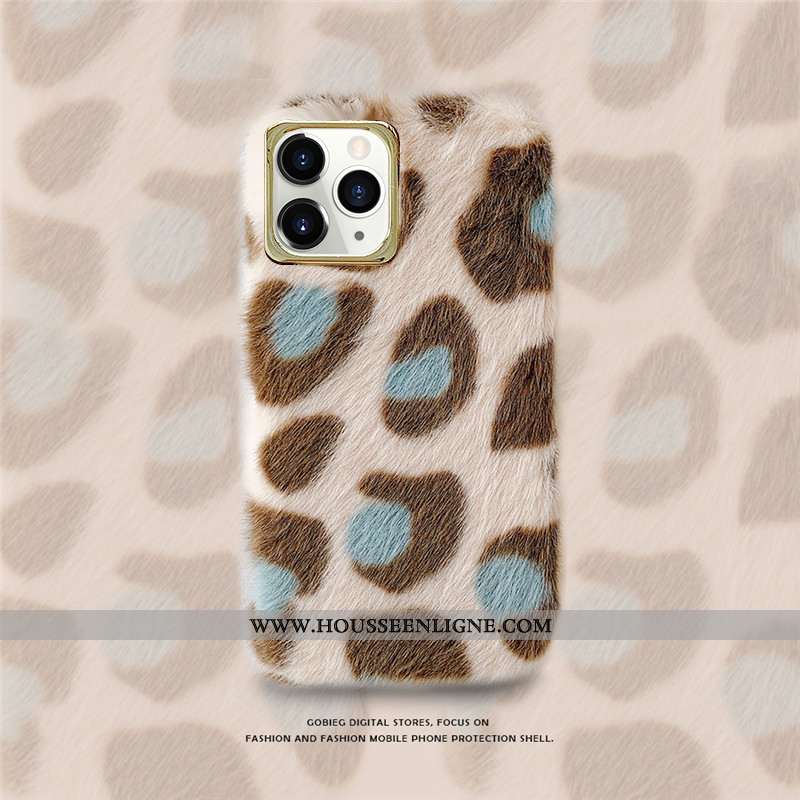 Étui iPhone 12 Pro Créatif Modèle Fleurie Incassable Coque Téléphone Portable Peluche Blanche