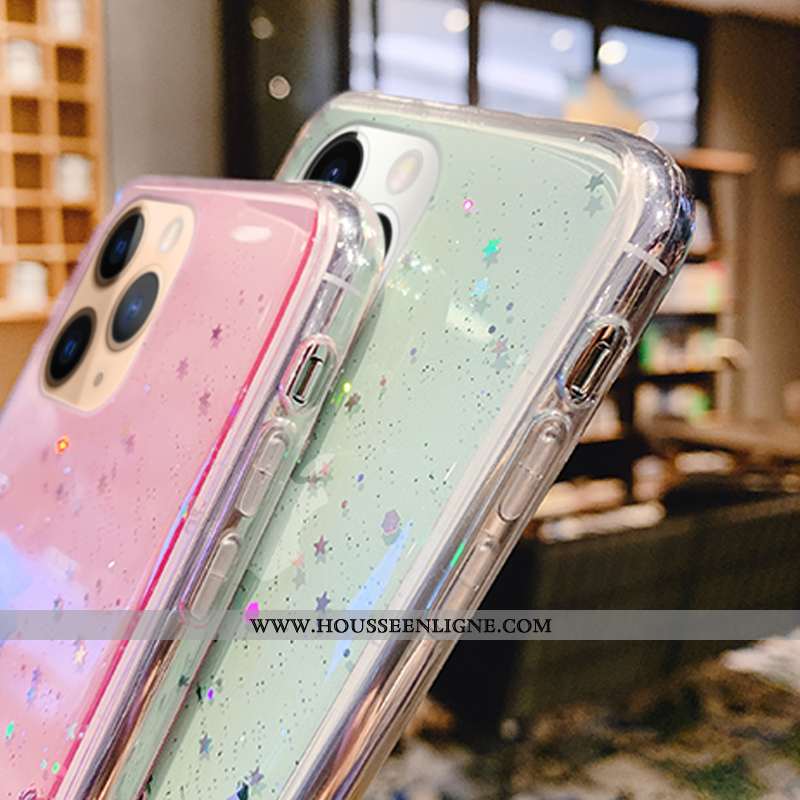 Étui iPhone 12 Pro Luxe Transparent Net Rouge Argent Téléphone Portable Rose Blanche