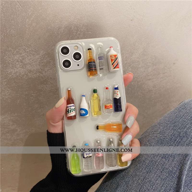 Étui iPhone 12 Pro Max Ultra Tendance Incassable Coque Créatif Net Rouge Blanche