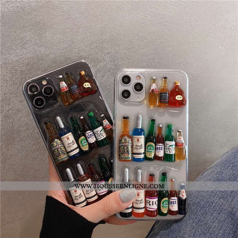 Étui iPhone 12 Pro Max Ultra Tendance Incassable Coque Créatif Net Rouge Blanche