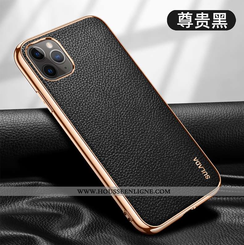 Étui iPhone 12 Pro Ultra Légère Cuir Véritable Tout Compris Luxe Noir Téléphone Portable