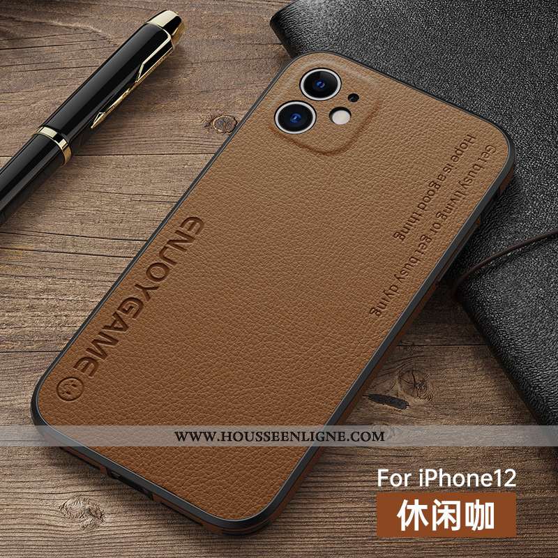 Étui iPhone 12 Protection Personnalité Incassable Tout Compris Légère Ultra Marron