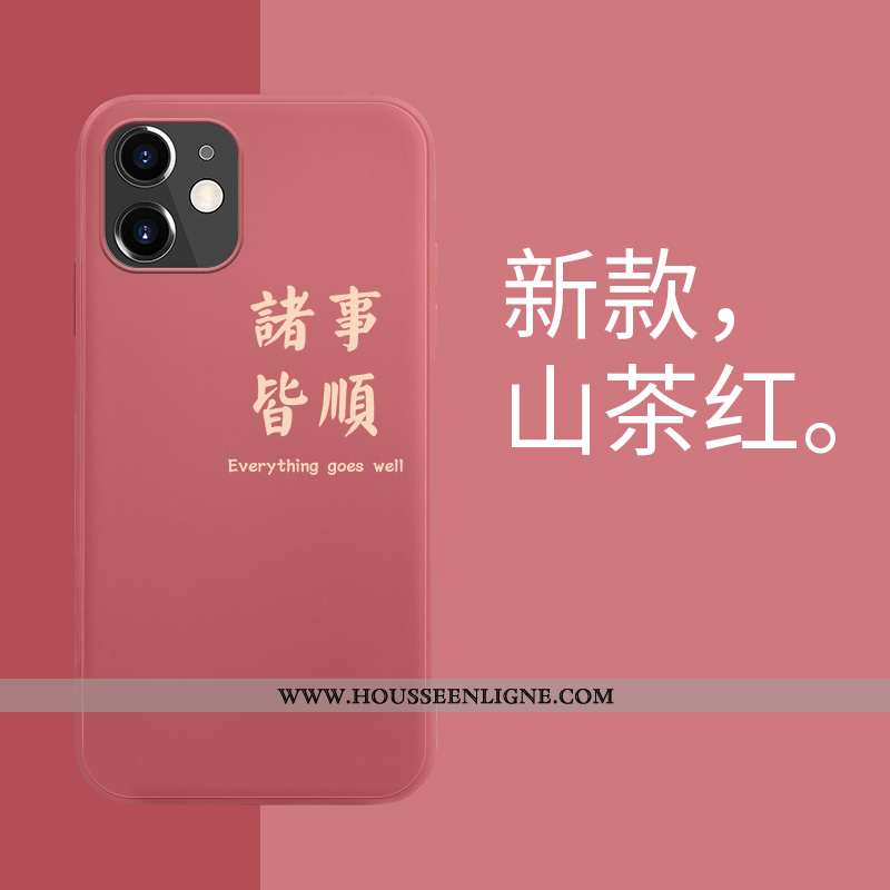 Étui iPhone 12 Silicone Créatif Noir Rouge Téléphone Portable Tout Compris Coque