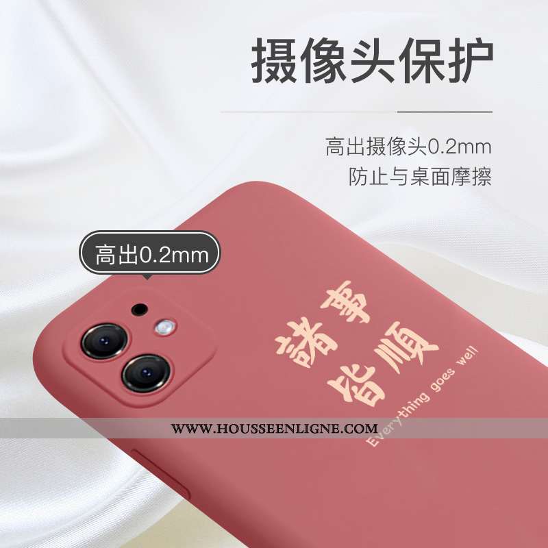 Étui iPhone 12 Silicone Créatif Noir Rouge Téléphone Portable Tout Compris Coque