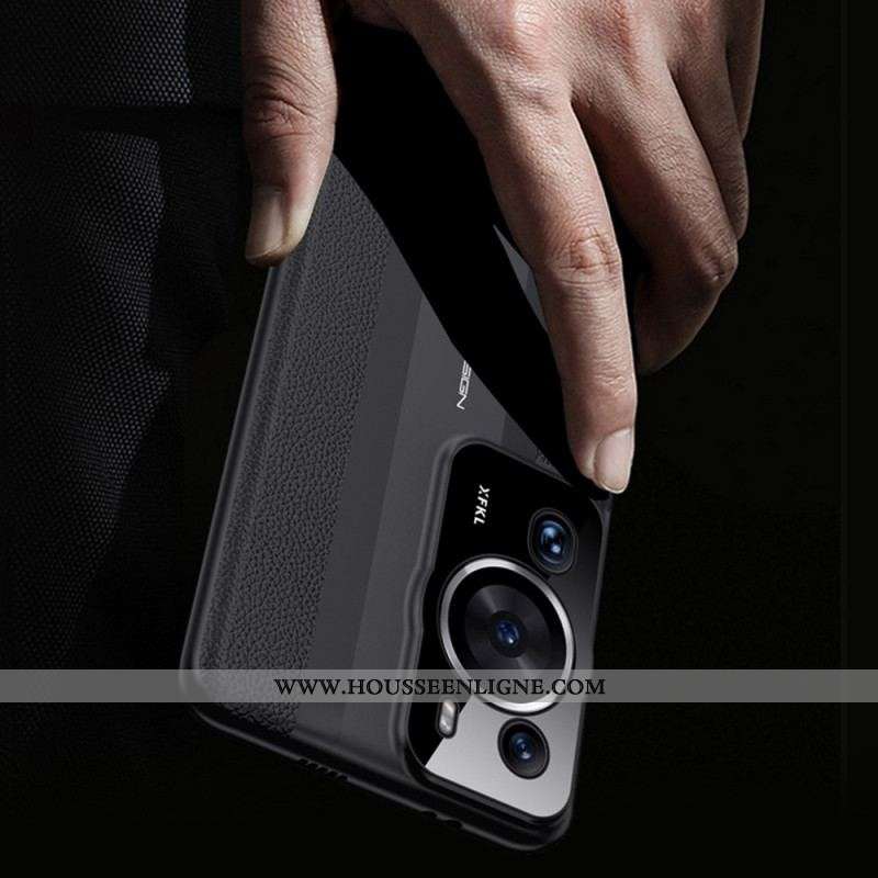 Coque Huawei P60 Pro Cuir Véritable