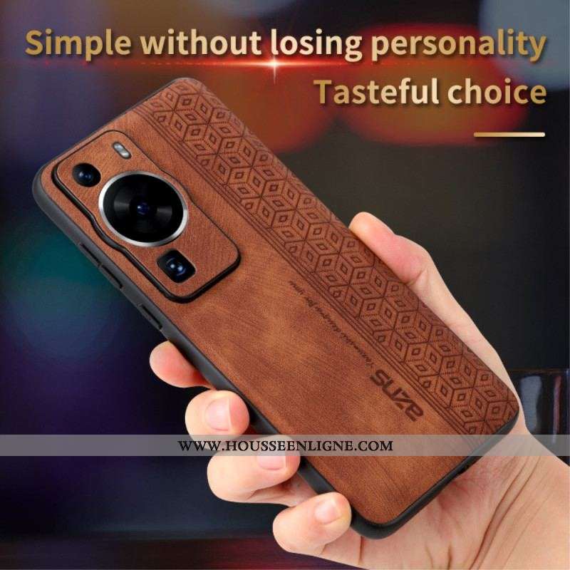 Coque Huawei P60 Pro Effet Cuir AZNS