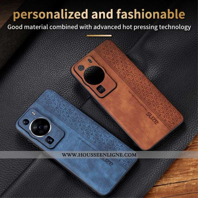 Coque Huawei P60 Pro Effet Cuir AZNS