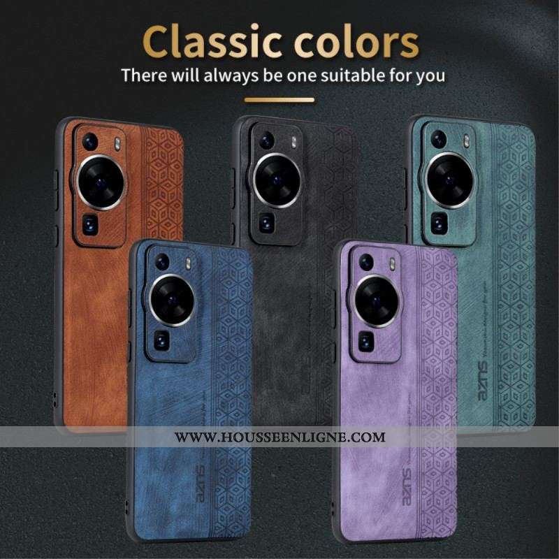 Coque Huawei P60 Pro Effet Cuir AZNS