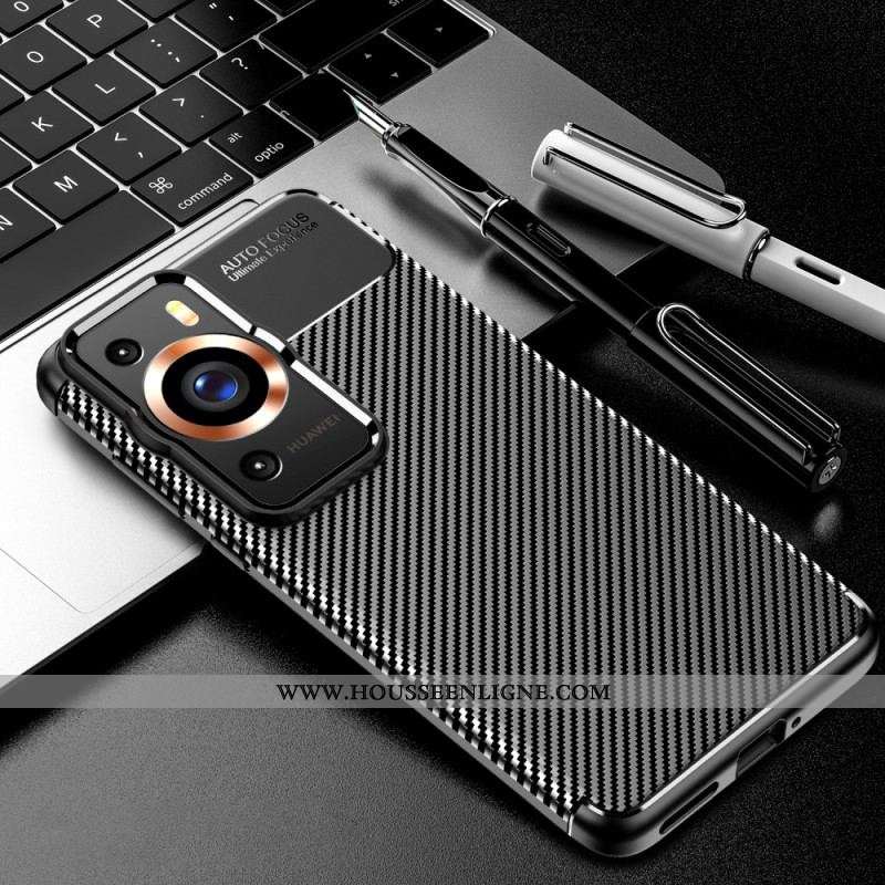 Coque Huawei P60 Pro Fibre Carbone Flexible