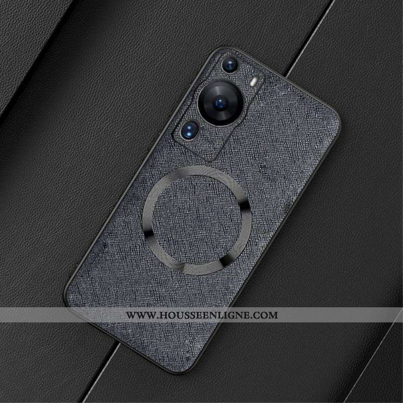 Coque Huawei P60 Pro Simili Cuir Compatible Magsafe
